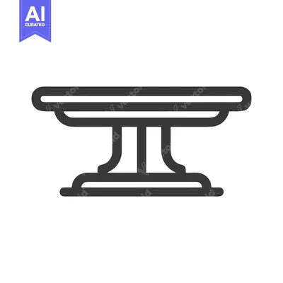 Aset premium populer: Minimalist Table Icon: Modern Furniture Design with Clean Lines