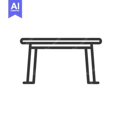 Aset desain premium: Minimalist Table Icon: Clean Line Art on White Background
