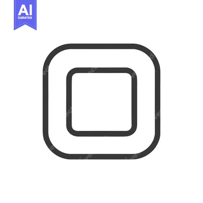 Aset premium populer: Minimalist Rounded Square Icon: Dark Outline on White Background