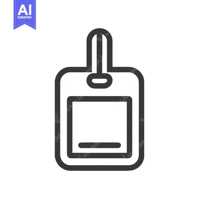 Premium design asset: Minimalist Luggage Tag Icon: Bold Outline on White Background