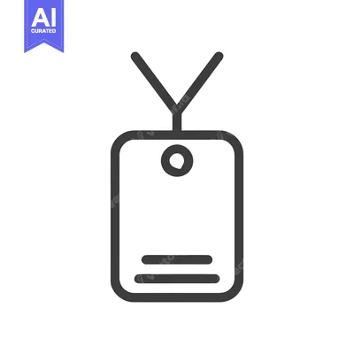 Minimalist Badge Icon: Simple Identification Tag with Lanyard Design