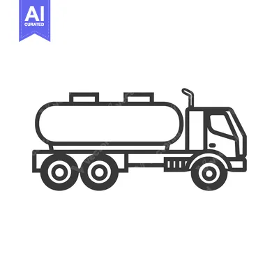Tanker Truck Outline Icon Illustration