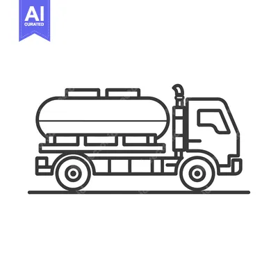 Tanker Truck with Large Cylindrical Tank