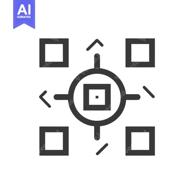 Target with Surrounding Squares and Arrows