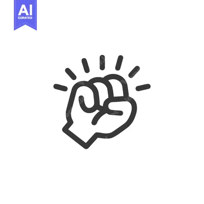 Empowering Fist: Bold Line Art Symbolizing Strength and Solidarity on