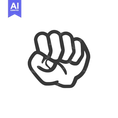 Aset desain premium: Bold Fist Icon: Symbol of Power, Resistance, and Solidarity in Minimal
