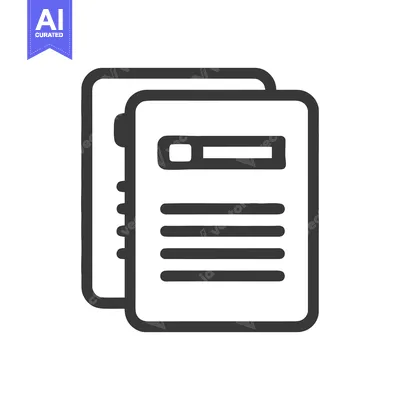 Stacked Documents Icon: Simple Black Outline on White Background