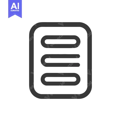 Aset premium populer: Minimalist Document Icon: Rounded Rectangle with Three Horizontal Line