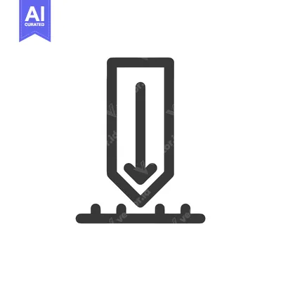 Arrow Impact: Downward Force Icon with Ground Contact Detail