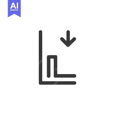 Decreasing Graph Icon: Downward Trend, Minimalist Line Art Symbol