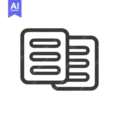 Stacked Documents Icon: Minimalist Design with Rounded Corners and Bol