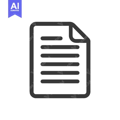 Popular premium asset: Document Icon: Simple Black Outline on White Background, Rounded Corne