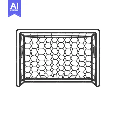 A Black and White Line Drawing of a Soccer Goal