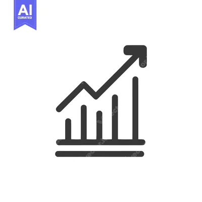 Ascending Graph Icon: Business Growth and Positive Trend Illustration