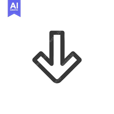 Aset premium populer: Bold Downward Arrow Icon on White Background, Directional Symbol
