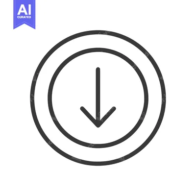 Popular premium asset: Downward Arrow Icon in Double Circle, Minimalist Design, Vector Illust