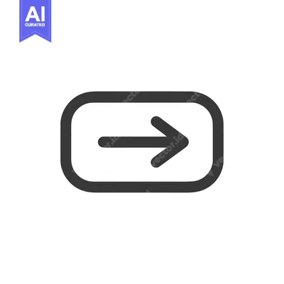 Sleek Right Arrow Icon in Rounded Rectangle, Minimalist Design