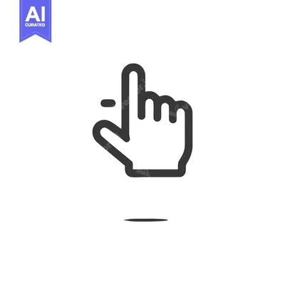 Popular premium asset: Minimalist Hand Icon: Pointing Finger with Shadow on White Background