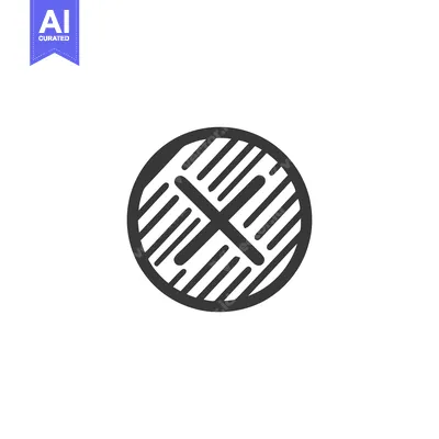 Striking Abstract Icon: Bold Crosshatch Pattern within a Circular Fram