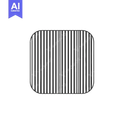 Minimalist Barcode Icon with Rounded Rectangle Shape in Black and Whit