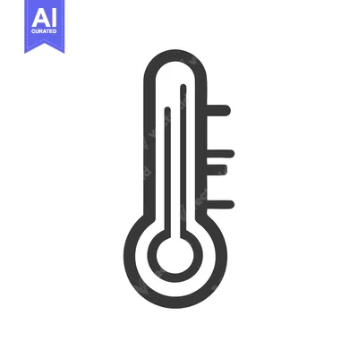 Minimalist Thermometer Icon: Medical Temperature Measurement Symbol