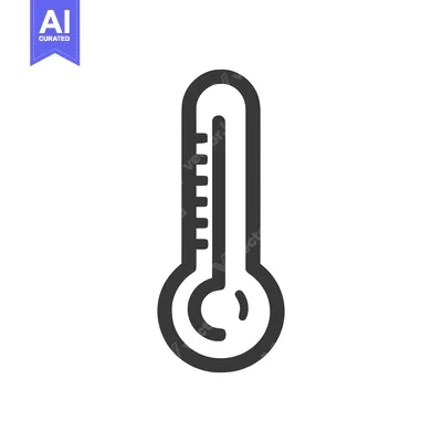 Minimalist Thermometer Icon: Medical Tool for Temperature Measurement