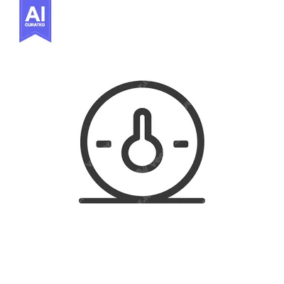 Premium design asset: Thermometer Icon with Circle and Line
