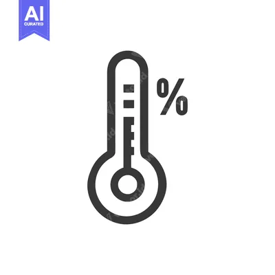 Humidity Thermometer Icon: Minimalist Design for Weather Monitoring an