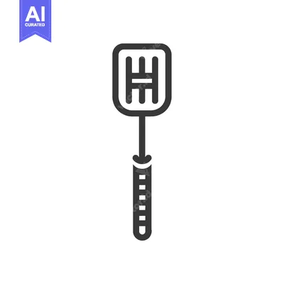 Aset premium populer: A Black and White Line Drawing of a Spatula