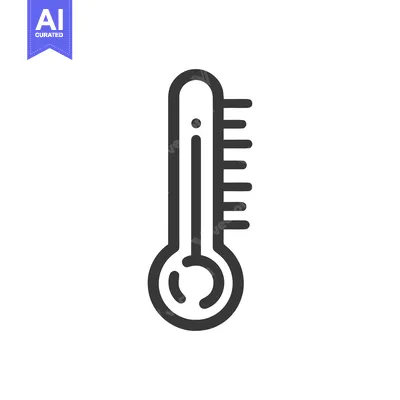 Aset desain premium: Minimalist Thermometer Icon: Medical Tool for Temperature Measurement