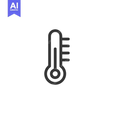 Minimalist Thermometer Icon: Temperature Measurement Tool in Dark Gray