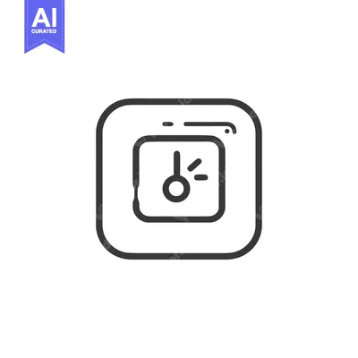 Minimalist Safe Icon: Secure Vault Symbol in Bold Outline Design