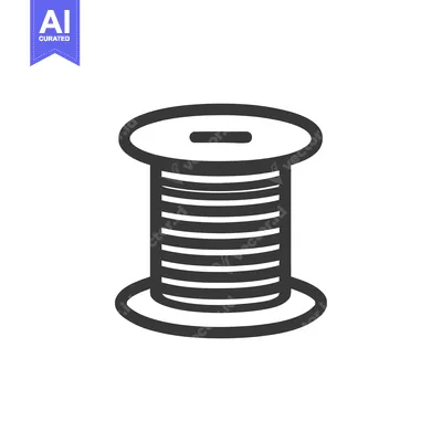 Minimalist Spool Icon: Thread, Wire, or Cable Reel Graphic