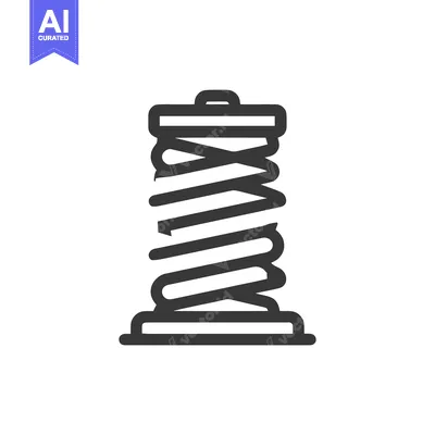 Minimalist Spring Icon: Black Outline on White Background