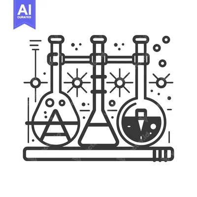 Three Beakers and a Pencil on a Shelf
