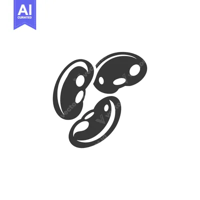 Three Black and White Bean Shapes