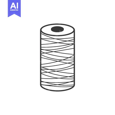A Black and White Line Drawing of a Spool of Thread