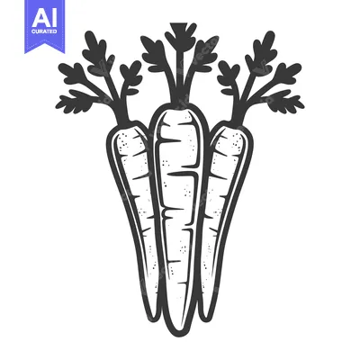 Aset premium populer: Three Black and White Carrots with Green Tops