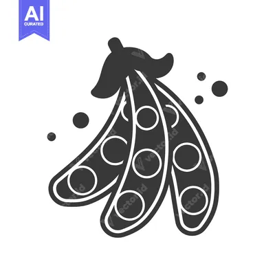 Aset premium populer: Three Black and White Pea Pods with Seeds