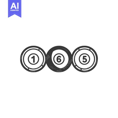 Three Black and White Pool Balls with Numbers 1, 6, and 5