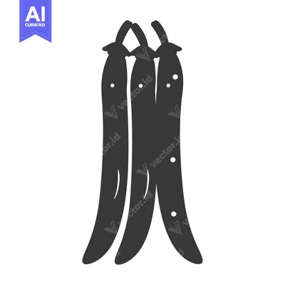 Aset premium populer: Three Black And White String Beans
