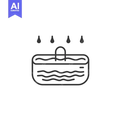 A Black and White Line Drawing of a Swimming Pool with a Ladder and Ra