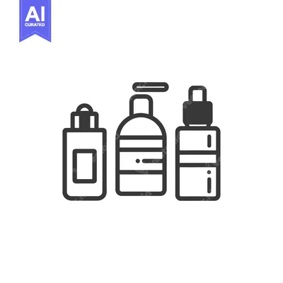 Three Bottles of Different Shapes and Sizes with Caps