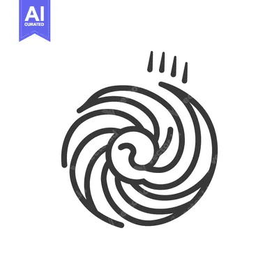 Aset premium populer: A Black and White Line Drawing of a Swirling Vortex