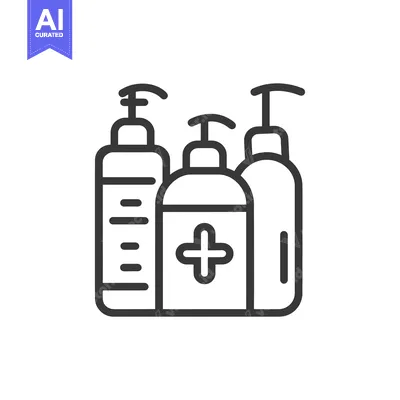 Three Bottles of Liquid Soap with a Plus Sign