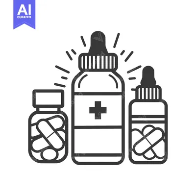 Three Bottles of Medicine with Pills and Dropper