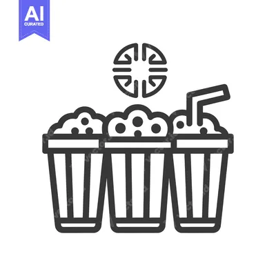 Three Buckets of Popcorn and a Drink with a Movie Ticket