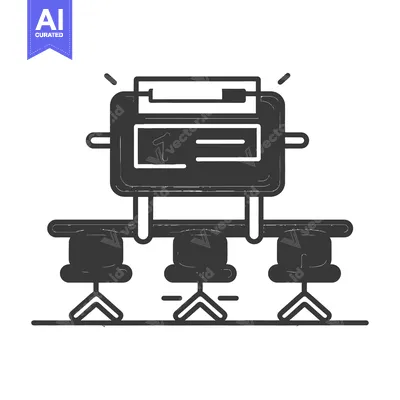 Three Chairs Facing a Whiteboard with a Number One on it