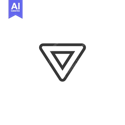 A Black and White Line Drawing of a Triangle with a Smaller Triangle I