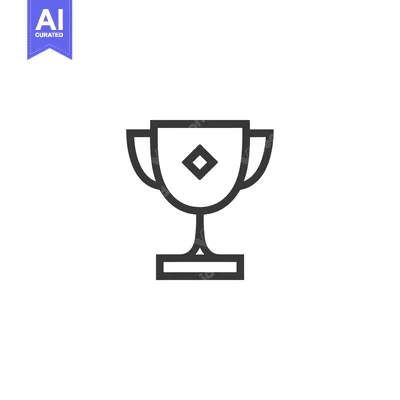 A Black and White Line Drawing of a Trophy